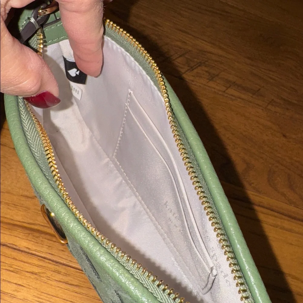 Kate Spade Forest Green Woven Shoulder Bag - Picture 3 of 3